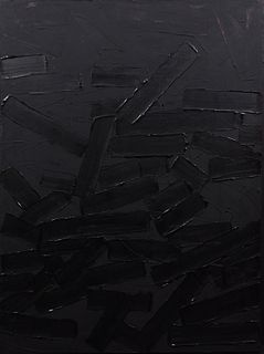 Pierre Soulages Manner of: Abstract Composition in Black