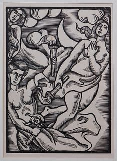 After Andre Lhote: Art Deco Wood Engraving