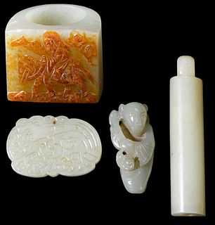 Four Chinese Carved Jade Pieces