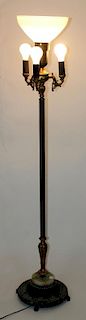 Rembrandt floor lamp with onyx & iron base