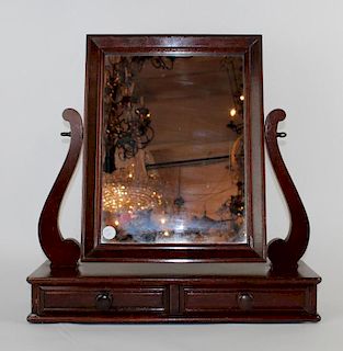 English mahogany vanity mirror