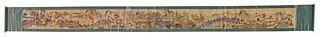 Long Asian Ink and Color Scroll Painting