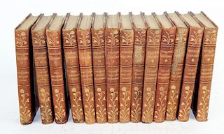 Set of 14 leather bound books