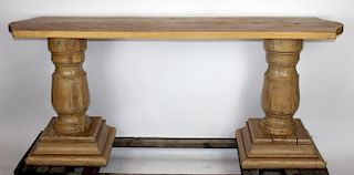 Double pedestal console table