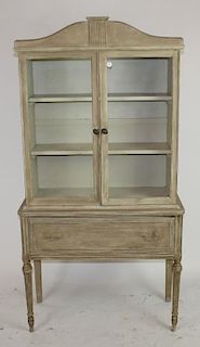 Painted china cabinet with glass doors
