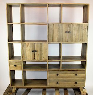Weathered wood cube open bookcase