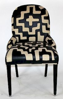 Modern arm chair with black leather