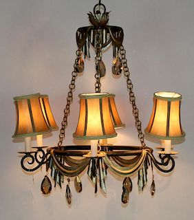 6-arm chandelier with swags