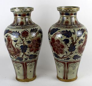 Pair of Chinese terra cotta vases
