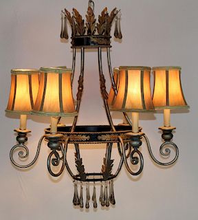 Empire style 6-arm chandelier