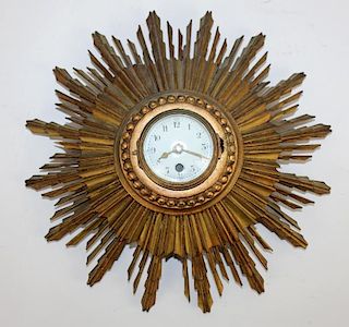 Vintage sunburst wall clock