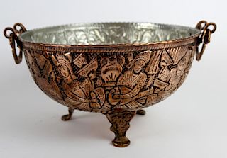 Persian Hand hammered copper bowl