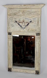 French 19thc Masonic trumeau mirror