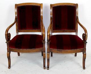 Pair of French Louis Philippe armchairs