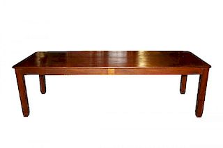 French 19th century hand hewn plank top table