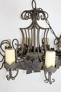 10 arm iron Gothic style chandelier