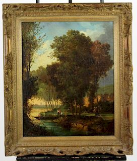 Oil on board depicting landscape