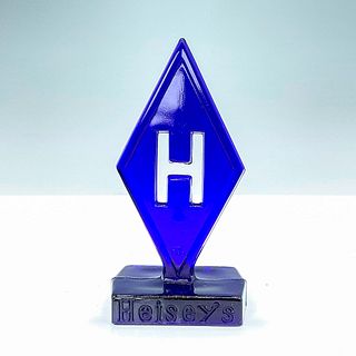 Heisey Glass Retail or Dealer Sign Cobalt Blue