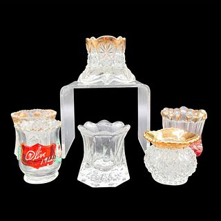 6pc Lot of Cut Glass Toothpick Holders