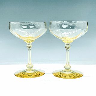Pair of Heisey Nelson Canary Yellow Cocktail Glasses