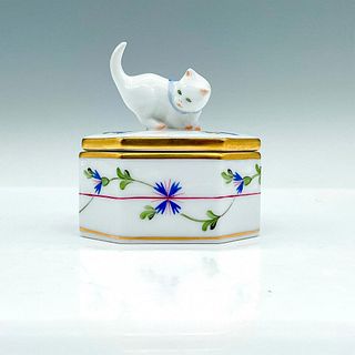 Herend Porcelain Fancy Box, Petite Blue Garland