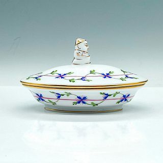 Herend Porcelain Covered Dish, Petite Blue Garland