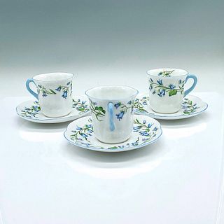 6pc Shelley Bone China Cups and Saucers, Harebell