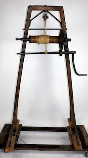 Antique French barrel hoist from a pub