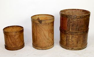 Set of 3 French industrial soap bins