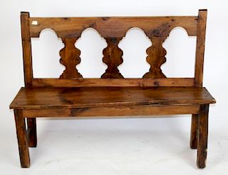Rustic hallbench in pine