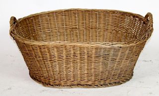 French wicker oval basket
