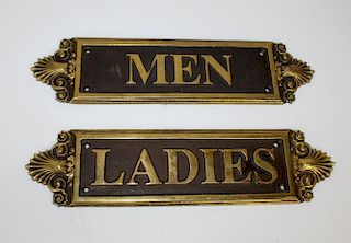 Bronze men's & ladies restroom plaques
