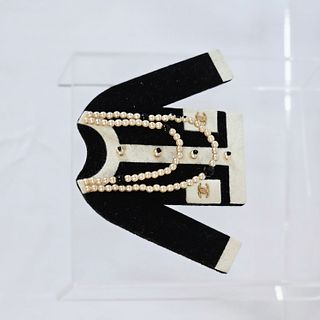 Chanel Felt, Faux Pearl Iconic Cardigan Pin