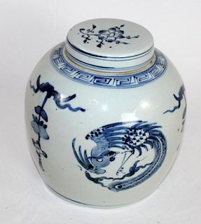 Chinese blue & white porcelain ginger jar