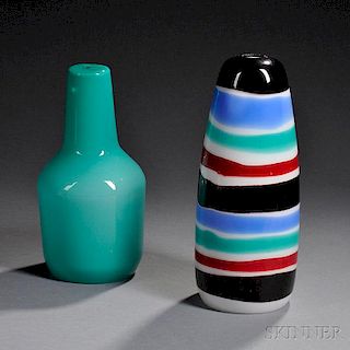 Two Massimo Vignelli Art Glass Shades
