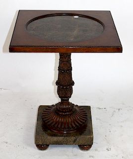 Maitland Smith square pedestal base side table