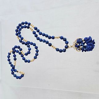 Lapis Lazuli, 14k Yellow Gold Necklace