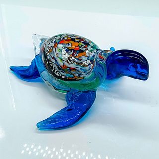 Murano Glass Figurine, Sea Turtle, Signed