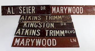 Lot of 7 antique metal street signs