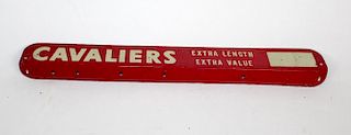 Vintage tin Cavaliers advertising sign