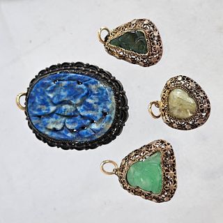 Collection of Chinese Export Multi-Stone Pendants