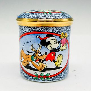 Halcyon Days Disney Enamels Trinket Box, Mickey and Donald