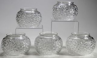 Five Brilliant Period Cut Glass Hanging Globes