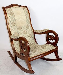 American Victorian walnut rocking chair