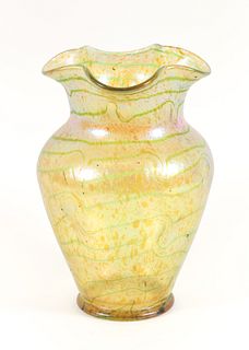 Attr. Otto Thamm Fritz for Heckert Art Glass Vase 1900s