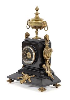 Vincenti Bronze Dore Marble Mantel Clock Bonaparte Provenance