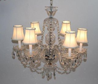 6-arm crystal chandelier