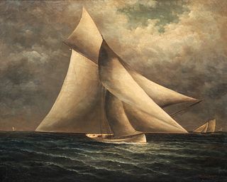 Trevor James Oil on Canvas Sailboats at Sea 