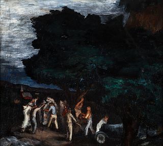 Mervin Jules oil painting The Lynching