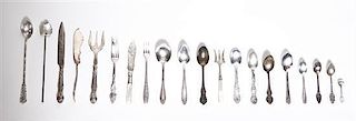 * A Group of Silver and Silver-Plate Flatware Articles,